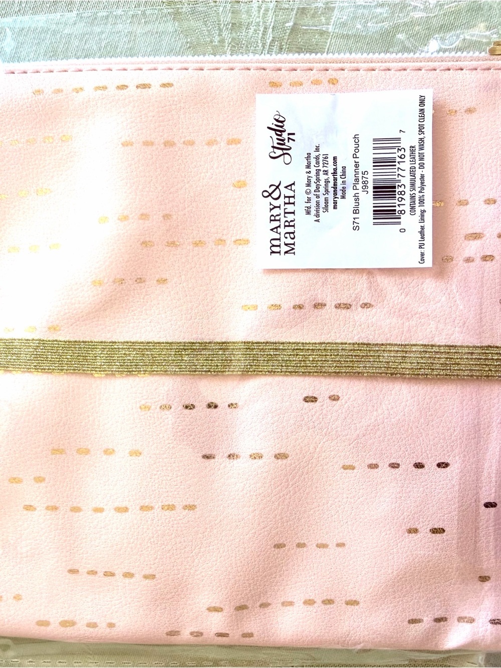 Mary & Martha Studio 71 Blush Pink Gold Planner Pouch DaySpring